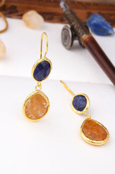 Lapis & Citrine Boucles d'oreilles